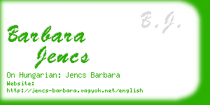 barbara jencs business card